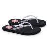 Thong Sandal Cute Woman Shoes Bulk Flip Flop, Stripe Flower Print Flip Flop Shoes For Woman