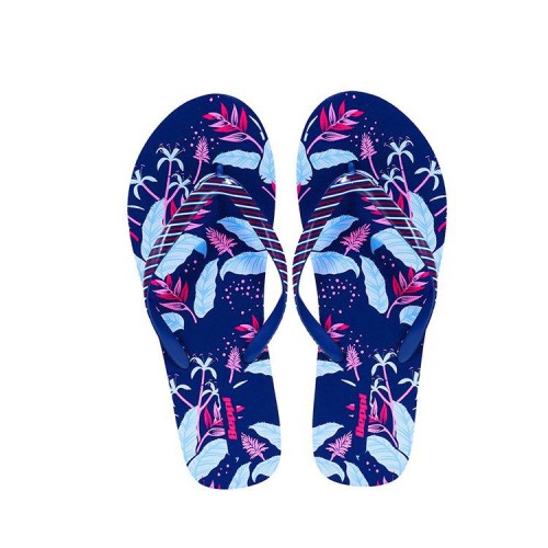 OEM soft PE rubber  flat  printing women flip flops footwear for outdoor beach