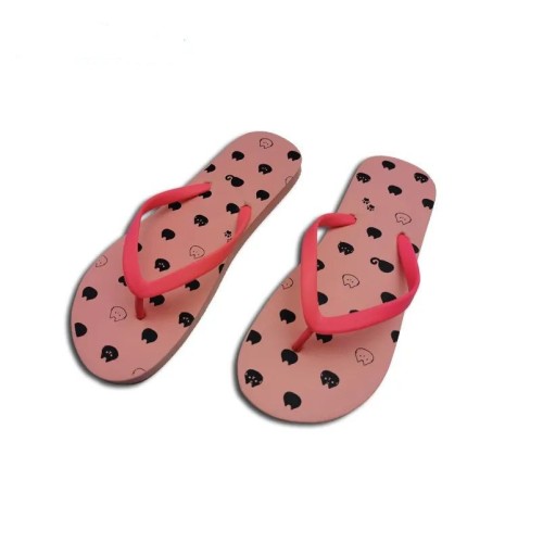 Custom Wholesale Cheap PE Rubber Printing flip flops slippers for women ladies