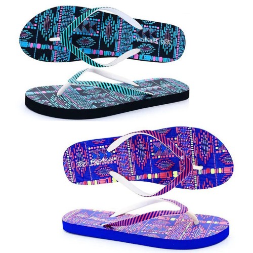 OEM soft PE rubber  flat  printing women flip flops footwear for outdoor beach