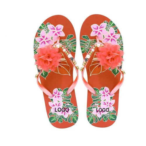 Summer Flower And Decoration Flops Roman Bohemian Beach Shoes Slipper Flip Flop